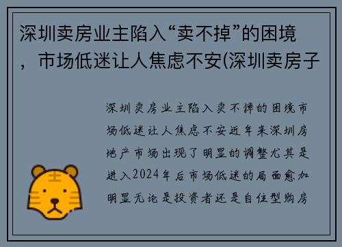 深圳卖房业主陷入“卖不掉”的困境，市场低迷让人焦虑不安(深圳卖房子怎么样)